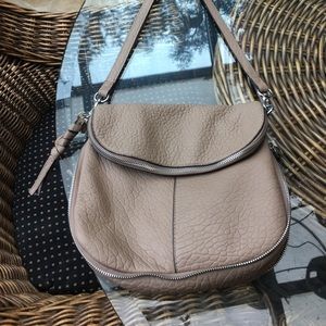 Vince Camuto beige Lamb Leather crossbody purse